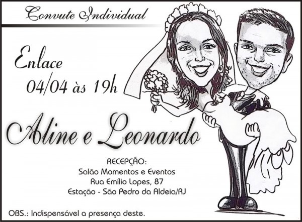 Convite Individual Para Casamento Convite Individual Para Casamento