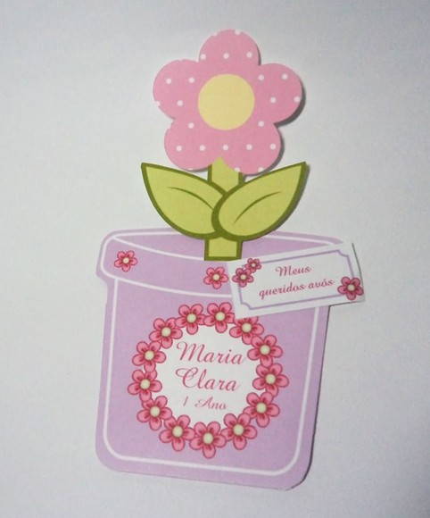 Convite Infantil Vasinho De Flor No Elo7 Convite Infantil Vasinho De Flor No Elo7