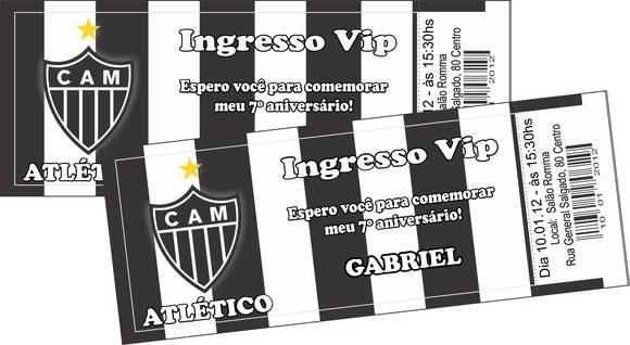 Convite Ingresso Atlético No Elo7 Convite Ingresso Atlético No Elo7