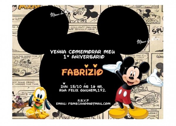 Convite Mickey No Elo7 Convite Mickey No Elo7