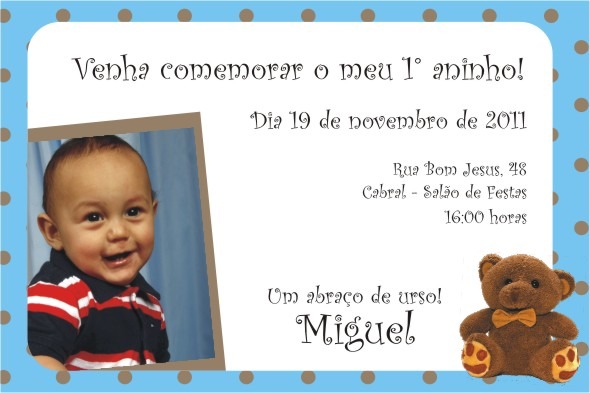 Convite De Aniversário â 1 Aninho Convite De Aniversário â 1 Aninho