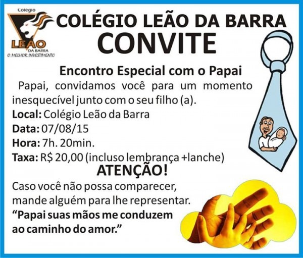 Convite Dia Dos Pais Convite Dia Dos Pais