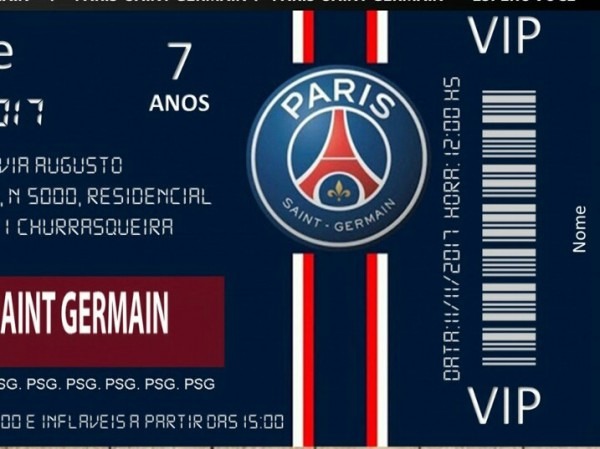 Convite Paris Saint Germain Convite Paris Saint Germain