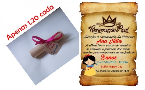 Convite De Aniversário Pergaminho Branca De Neve No Elo7 Convite De Aniversário Pergaminho Branca De Neve No Elo7