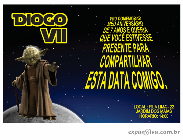 Convites Infantis Para Star Wars M6881 Convites Infantis Para Star Wars M6881