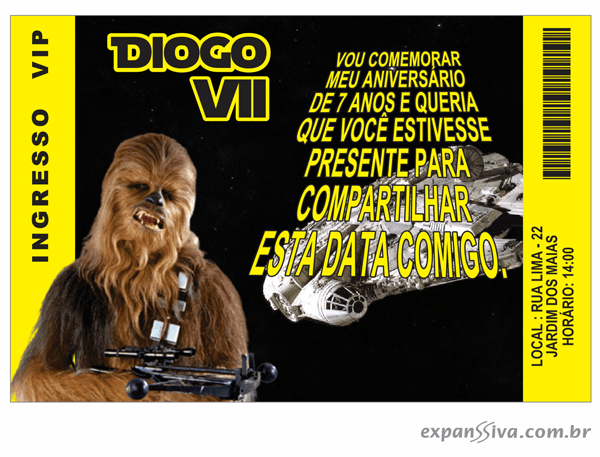 Convites Infantis Para Star Wars M6884 Convites Infantis Para Star Wars M6884
