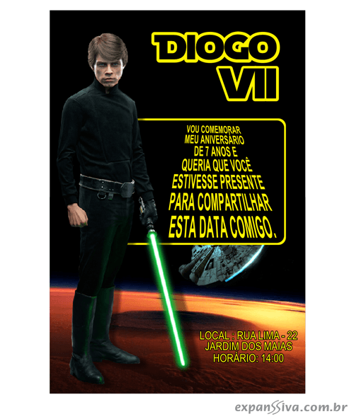 Convites Infantis Para Star Wars M6882 Convites Infantis Para Star Wars M6882