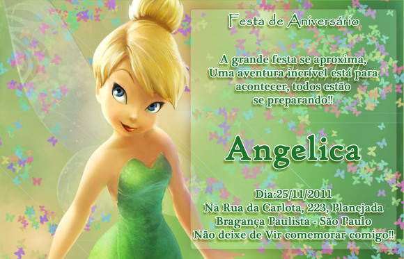 Convite Tinkerbell No Elo7 Convite Tinkerbell No Elo7
