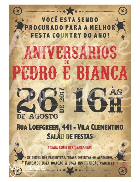 Convite De Festa Country Feminino Convite De Festa Country Feminino