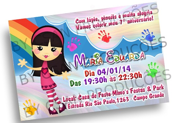 Convite Virtual Pintando O Sete No Elo7 Convite Virtual Pintando O Sete No Elo7