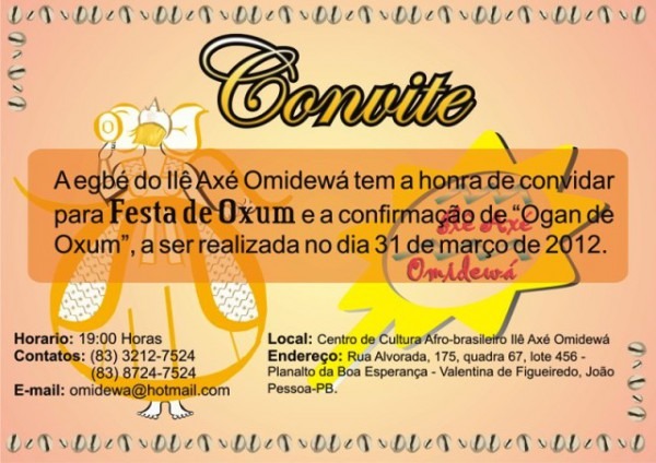 Festa De Oxum E Confirmação De Ogan â 2012 » Ilà Asà Opà Omidewà Festa De Oxum E Confirmação De Ogan â 2012 » Ilà Asà Opà OmidewÃ