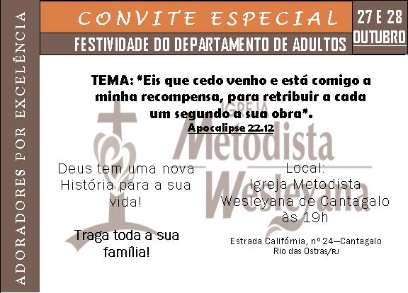 Igreja Metodista Wesleyana De Cantagalo Festividade Do Adultos Igreja Metodista Wesleyana De Cantagalo Festividade Do Adultos