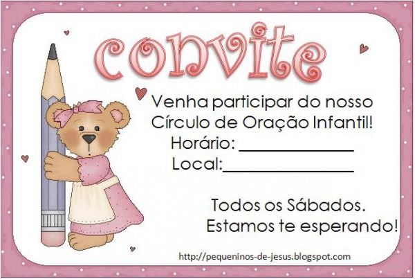 Minha Herança Convites Para O Circulo De Oração Infantil Minha Herança Convites Para O Circulo De Oração Infantil
