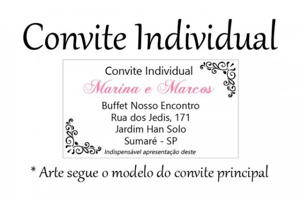 Convite Individual Convite Individual