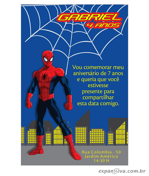 Convites De Aniversário Do Homem Aranha Convites De Aniversário Do Homem Aranha