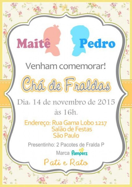 Convites De Chá De Bebê â 60 Ideias, Frases & Modelos Para Imprimir! Convites De Chá De Bebê â 60 Ideias, Frases & Modelos Para Imprimir!