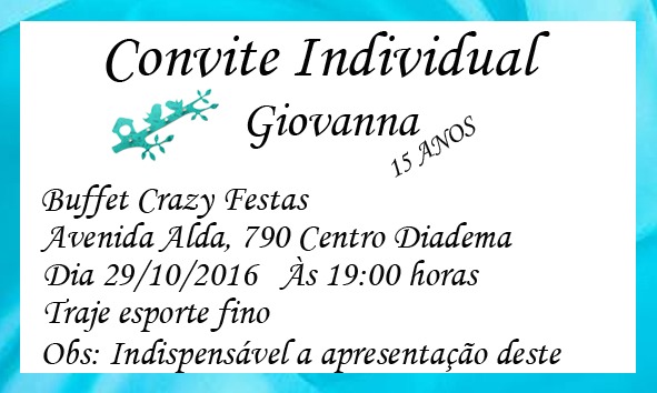 Convite Individual Para 15 Anos No Elo7 Convite Individual Para 15 Anos No Elo7