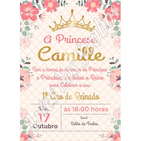 Convites Realeza Coroa Princesa
