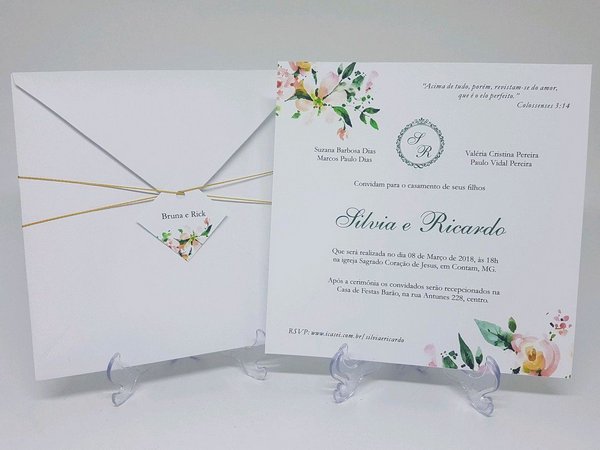 Convite Casamento Branco E Verde Convite Casamento Branco E Verde