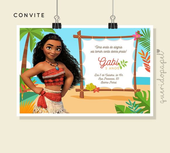 Festa Moana, Convite Moana, Aniversário Moana Festa Moana, Convite Moana, Aniversário Moana