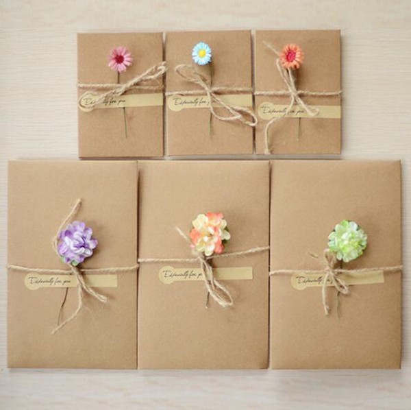 Diy Cartão De Papel Kraft Retro Nostálgico Flores Secas Festivo Diy Cartão De Papel Kraft Retro Nostálgico Flores Secas Festivo