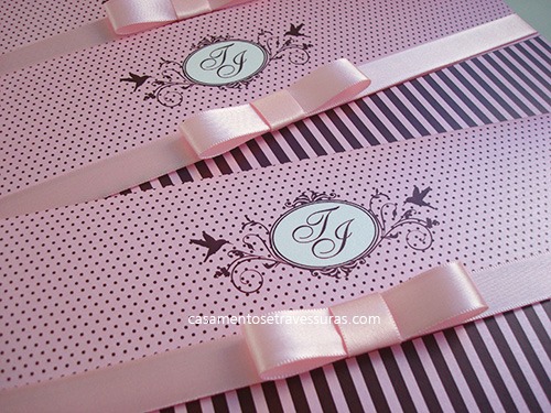 Casamento Thayana E Júnior â Rosa E Marrom â Bolinhas Com Casamento Thayana E Júnior â Rosa E Marrom â Bolinhas Com