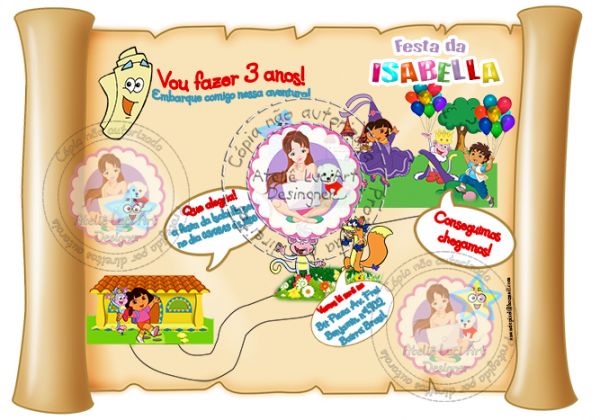 Arte Do Convite Mapa Dora Aventureira Arte Do Convite Mapa Dora Aventureira