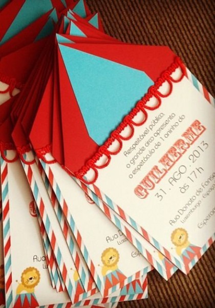 Convite Personalizado Com Tema De Circo Convite Personalizado Com Tema De Circo