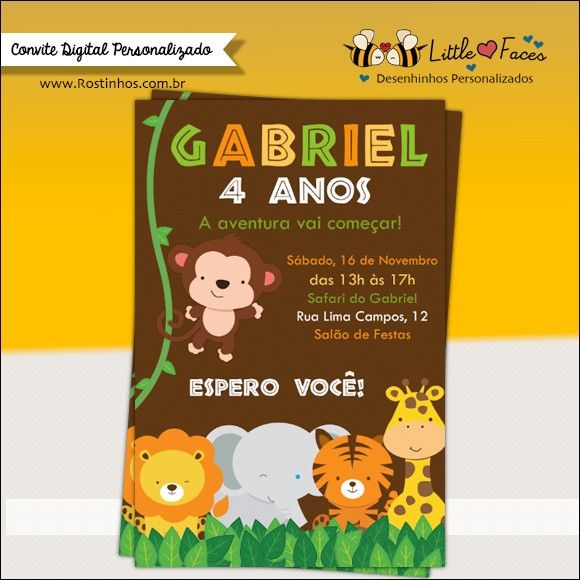 Convite Festa Safari Selva Digital Embarque Nessa Aventura Na Convite Festa Safari Selva Digital Embarque Nessa Aventura Na