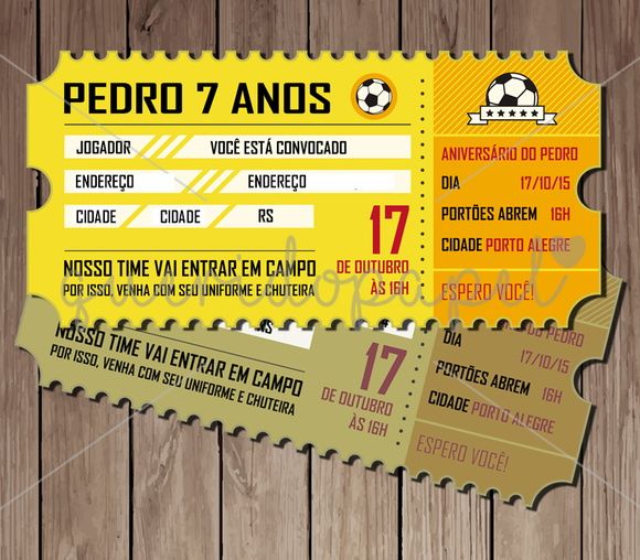Arte Digital De Convite Ingresso De Futebol (frente E Verso Arte Digital De Convite Ingresso De Futebol (frente E Verso