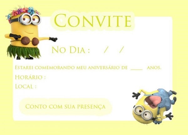 Convite De Aniversário Dos Minions Continue Vendo Convite De Aniversário Dos Minions Continue Vendo