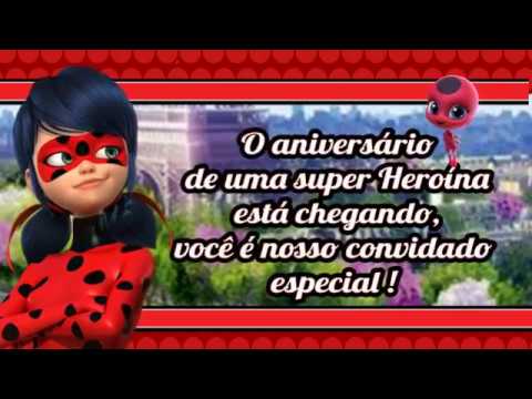 Convite Animado (sem Foto) Miraculous Ladybug Convite Animado (sem Foto) Miraculous Ladybug