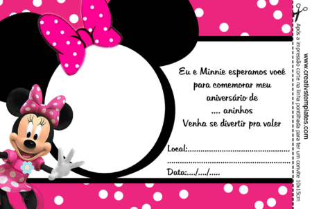Convites De AniversÃrio Da Minnie Para Meninas Convites De AniversÃrio Da Minnie Para Meninas
