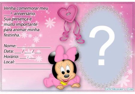 Convites De AniversÃrio Da Minnie Para Meninas Convites De AniversÃrio Da Minnie Para Meninas