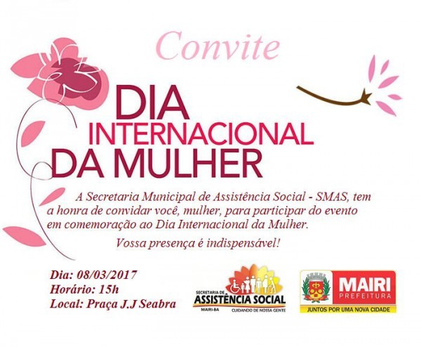 Convite  Dia Internacional Da Mulher, Em Mairi
