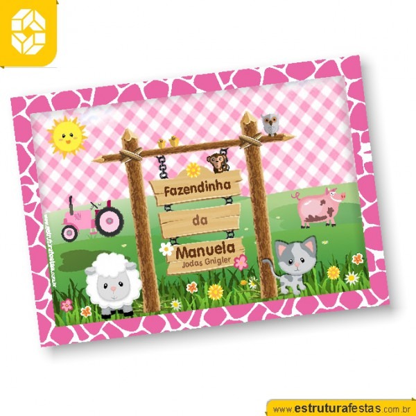 Convites Personalizados Fazendinha Rosa Convites Personalizados Fazendinha Rosa