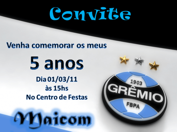 Synottar Criações Gráficas Convites De Aniversário Do Grêmio Synottar Criações Gráficas Convites De Aniversário Do Grêmio