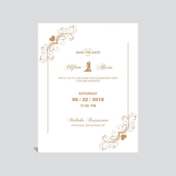 Convite De Casamento Com Detalhes Florais Do Vintage Modelo Para Convite De Casamento Com Detalhes Florais Do Vintage Modelo Para