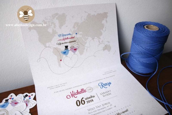 Convite De Casamento Com Mapa Mundi Convite De Casamento Com Mapa Mundi