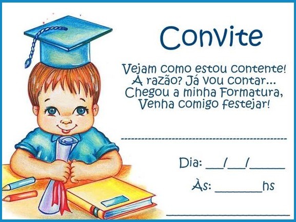 Modelos De Convites Para Formatura Infantil Modelos De Convites Para Formatura Infantil