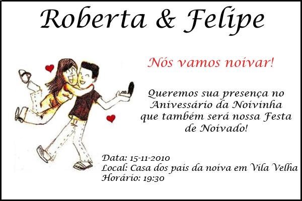 Felipe E Roberta  Convite De Noivado E Casamento