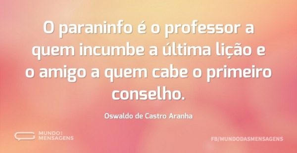 O Paraninfo Ã© O Professor A Quem Incumbe