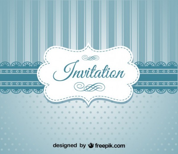Retro Design Azul Convite Elegante Retro Design Azul Convite Elegante