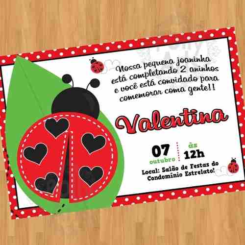 Arte Convite Digital Virtual Joaninha Arte Convite Digital Virtual Joaninha