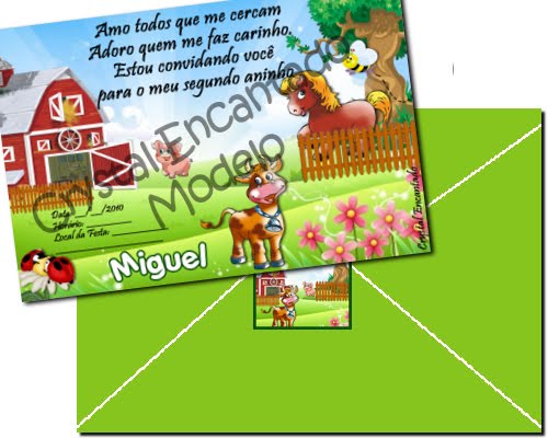 Crystal Encantado Convite Fazendinha Crystal Encantado Convite Fazendinha