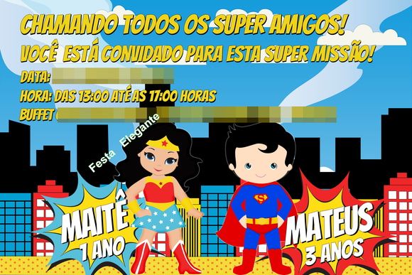 Convite Digital M Maravilha E Superman 1 Convite Digital M Maravilha E Superman 1