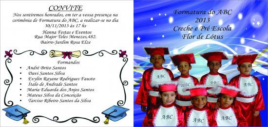 Convite Da Turma De Formatura Do Abc Com Foto â Convite Infantil Convite Da Turma De Formatura Do Abc Com Foto â Convite Infantil