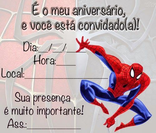 Resultado De Imagem Para Convite Homem Aranha Para Imprimir Resultado De Imagem Para Convite Homem Aranha Para Imprimir