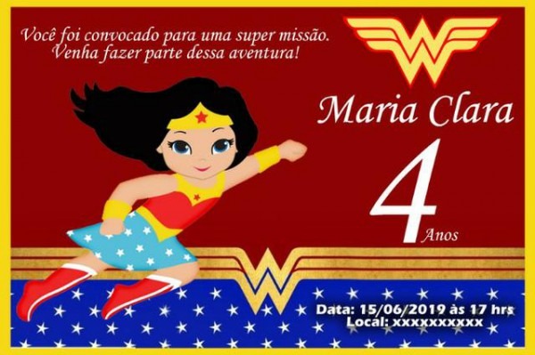 Arte Para Convite De Aniversário Mulher Maravilha Arte Para Convite De Aniversário Mulher Maravilha