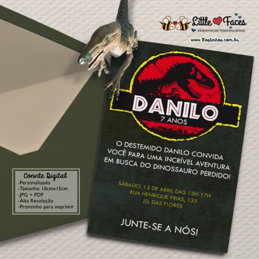 Convite Festa Jurassic Park Dinossauro Para Imprimir Convite Festa Jurassic Park Dinossauro Para Imprimir